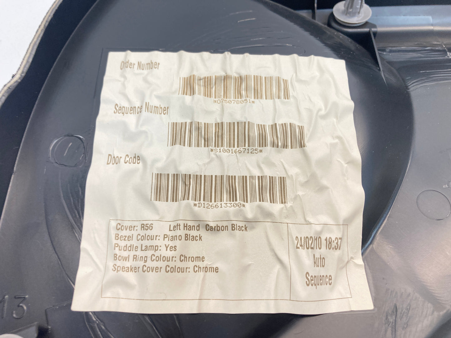 Mini Cooper Door Panels Piano Black w/ Chrome Grille 07-15 R5x 348