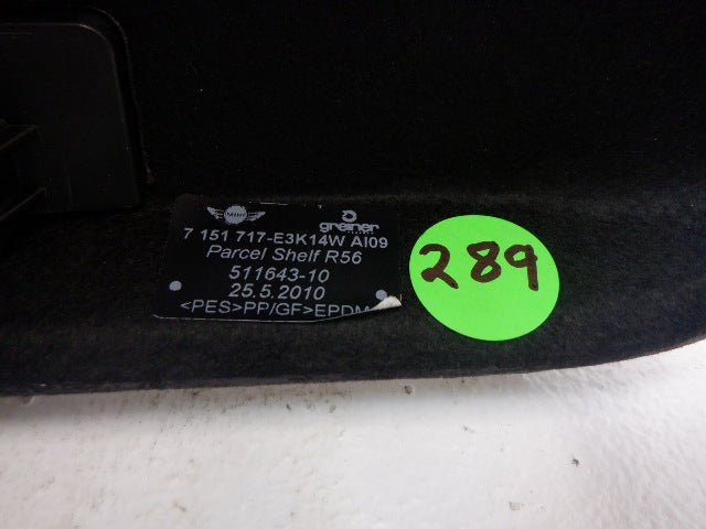 Mini Cooper Rear Window Shelf Cargo Cover 51467151717 07-13 R56