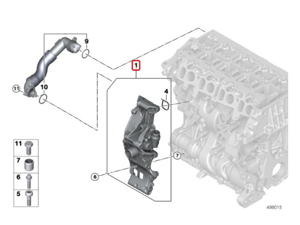 Mini Cooper Coolant Pump Support Bracket 11518631940 2020-2024 F5x F60