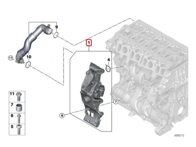 Mini Cooper Coolant Pump Support Bracket 11518631940 2020-2024 F5x F60
