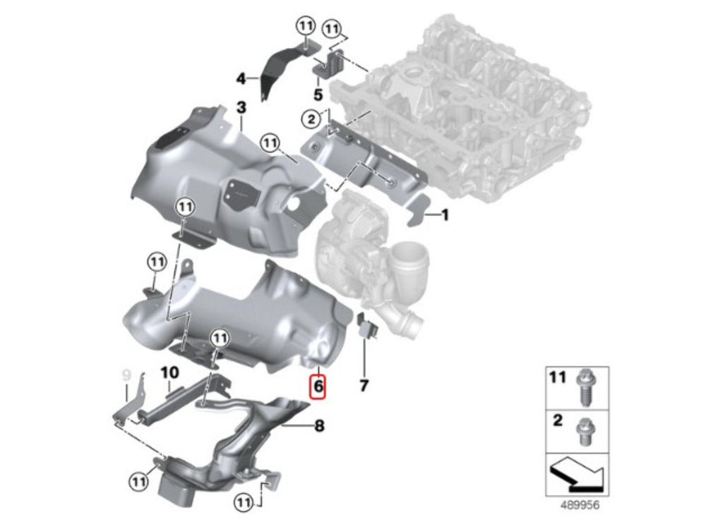 Mini Cooper Turbocharger Heat Shield Lower 11658483369 2020-2024 F5x F60