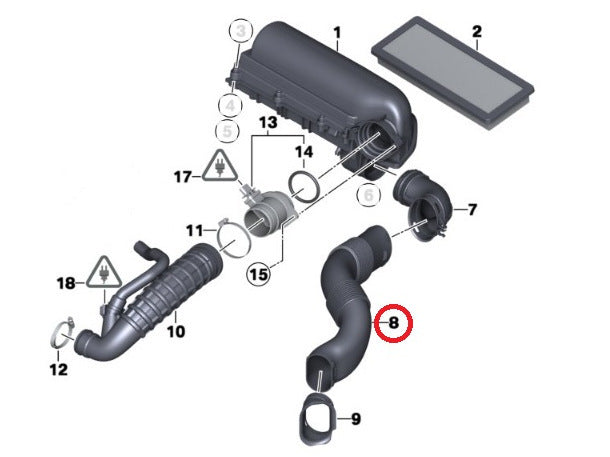 Mini Cooper S JCW Intake Duct Tube 13712753070 07-15 R5x