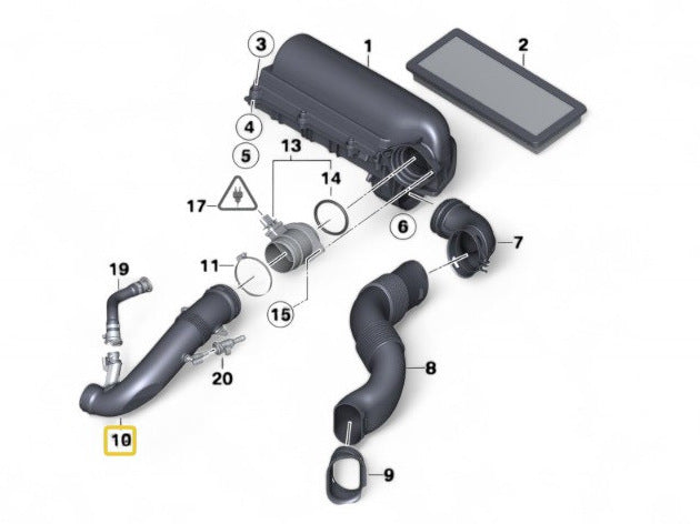 Mini Cooper S Air Duct Intake Tube N18 New OEM 13717627501 11-16 R5x R6x