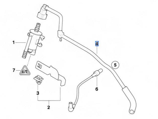 Mini Cooper S Fuel Tank Breather Vent Line Manual NEW 13907515434 2002-2008 R52 R53