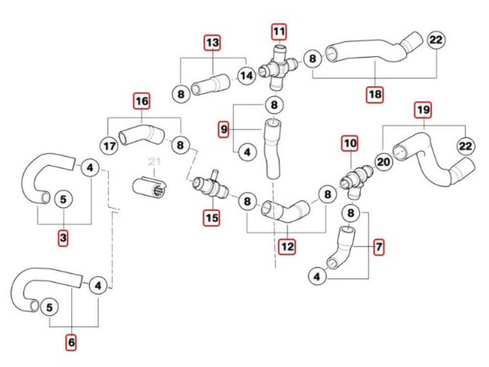 Mini Cooper S Coolant Hose Set Manual New OEM 02-08 R52 R53