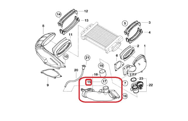 Mini Cooper S Intake Duct for Supercharger Manual 17511524439 02-08 R52 R53 545