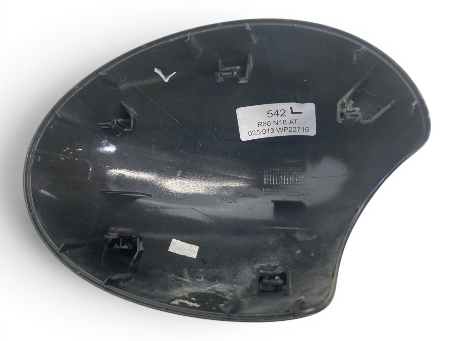 Mini Cooper Left Mirror Cap w/o Power Fold Absolute Black 51162754913 07-16 R5x R6x 542