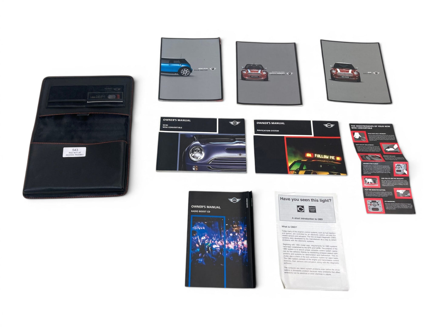 2005 Mini Cooper Owner's Manual/Technical Literature & Case 01410159134 R52 543