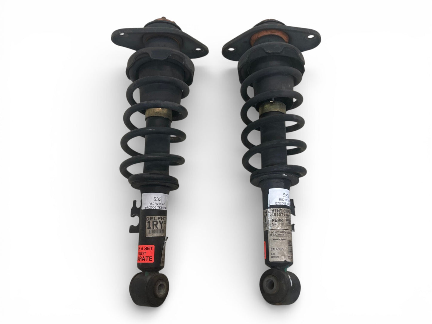 Mini Cooper Convertible Rear Spring Strut Shock Pair 33526781136 05-08 R52 533