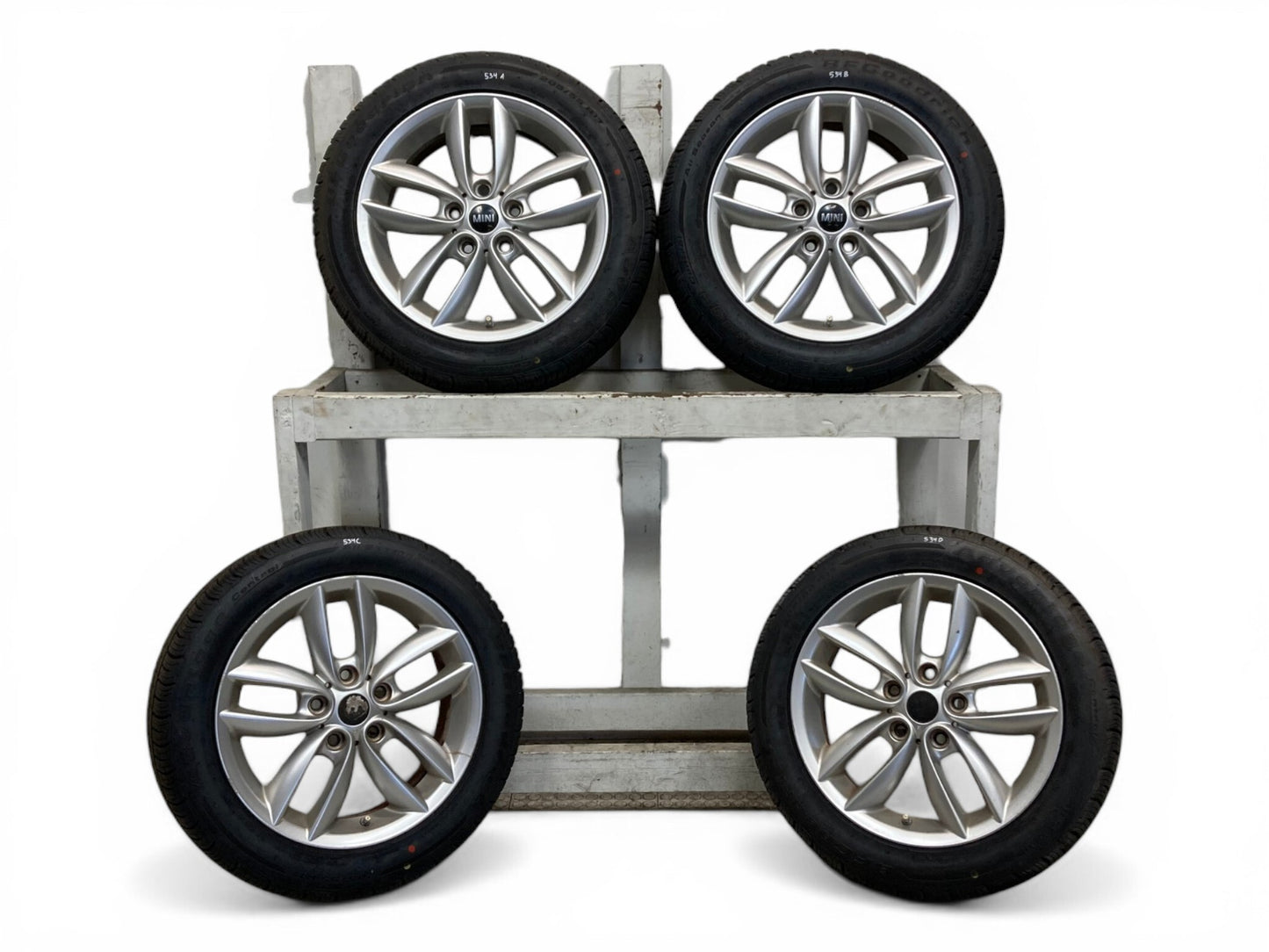Mini Cooper 17" Silver 5-Star Double Spoke Wheel Set R124 36109803723 11-16 R6x 534