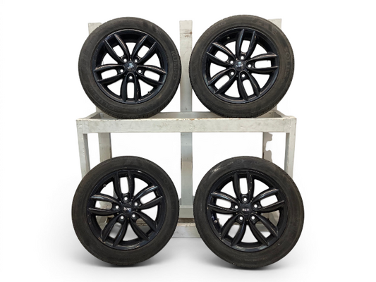 Mini Cooper 17" Black 5-Star Double Spoke Wheel Set R124 36109803726 11-16 R6x 402