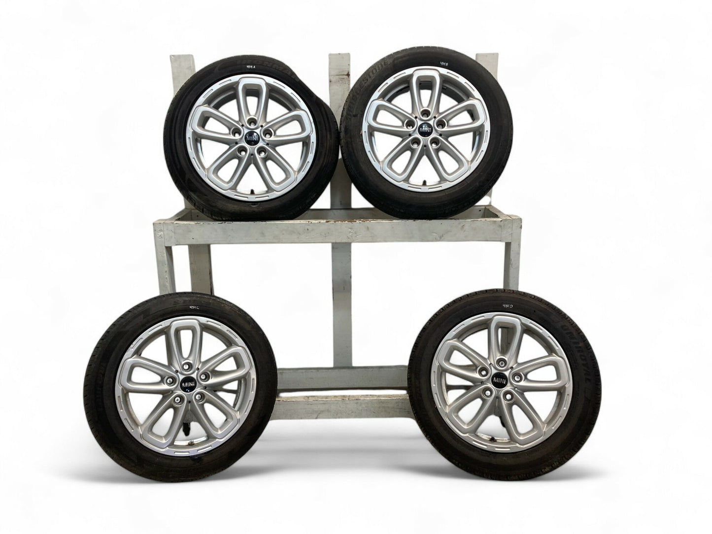 Mini Cooper 17" Silver 5-Star Triangle Spoke Wheel Set R141 36109811730 11-16 R6x 484