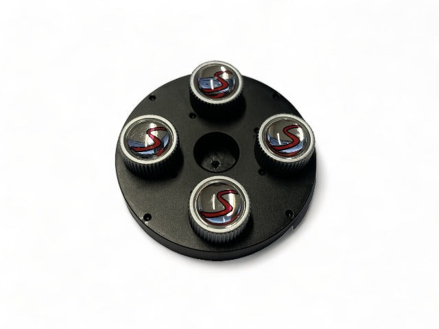 Mini Cooper S Logo Silver Valve Stem Caps - Set of 4 NEW OEM 36110429652