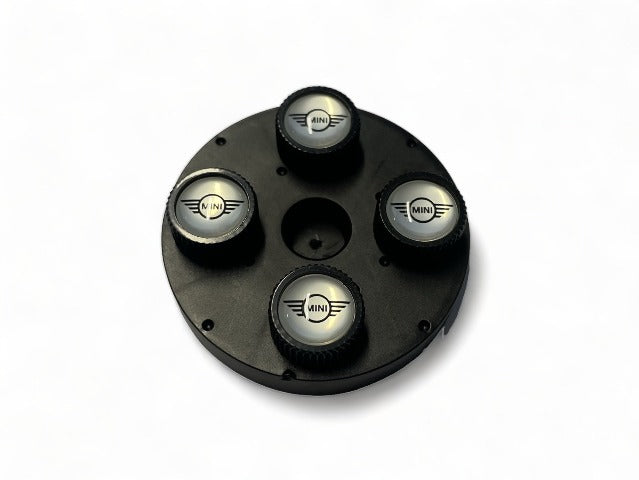 Mini Cooper Emblem Logo Black Valve Stem Caps - Set of 4 NEW OEM 36110429653