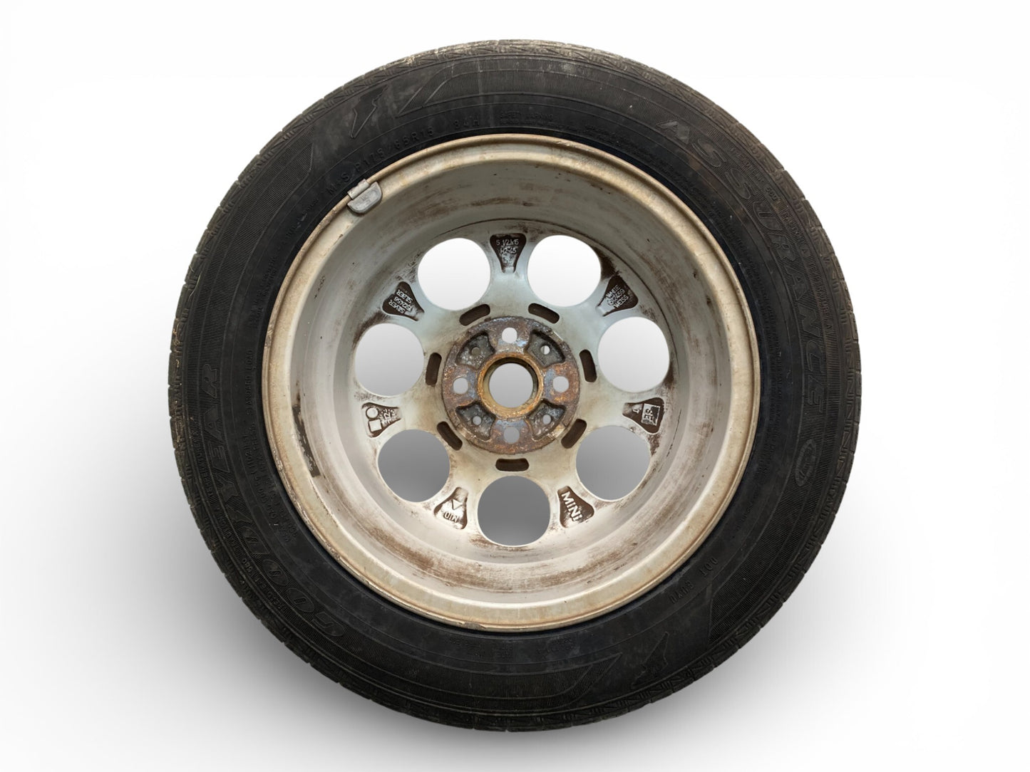 Mini Cooper 15" Silver 7-Hole Wheel Set R81 36111512458 2002-2015 R5x 529