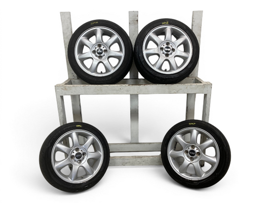Mini Cooper 16" Silver Bridge Spoke Wheel Set R94 36116775684 2002-2015 R5x CLR56
