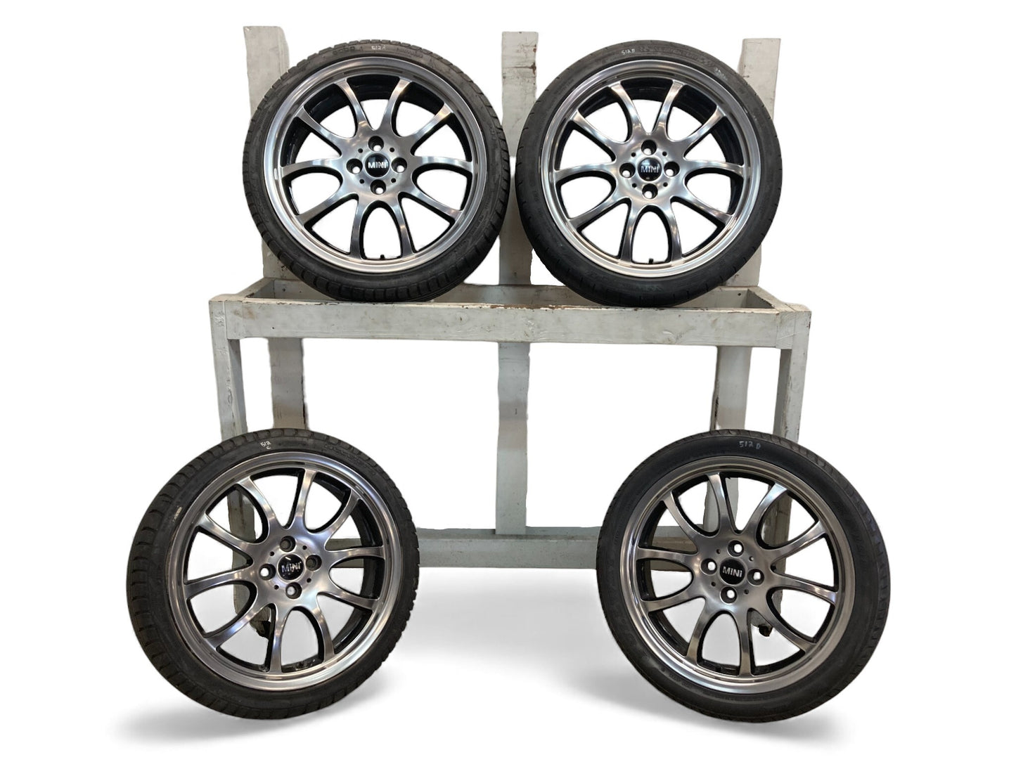 Mini Cooper JCW Refinished 18" Bright Turned Double Spoke Wheels R105 36116777973 02-15 R5x 512