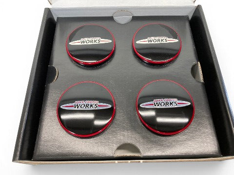MINI Cooper JCW Floating Wheel Center Cap Set NEW OEM 36122469710 14-24 F5x F60