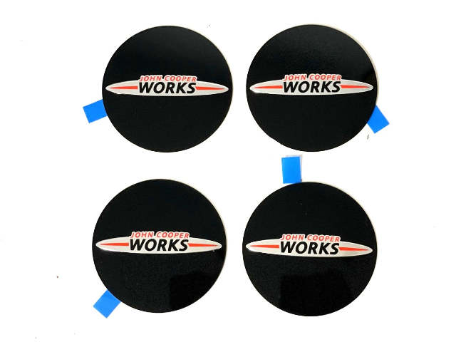 Mini Cooper JCW Logo Wheel Center Cap Stickers Set of 4 NEW 02-16 36136786764 R5x R6x