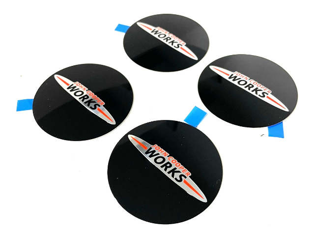 Mini Cooper JCW Logo Wheel Center Cap Stickers Set of 4 NEW 02-16 36136786764 R5x R6x
