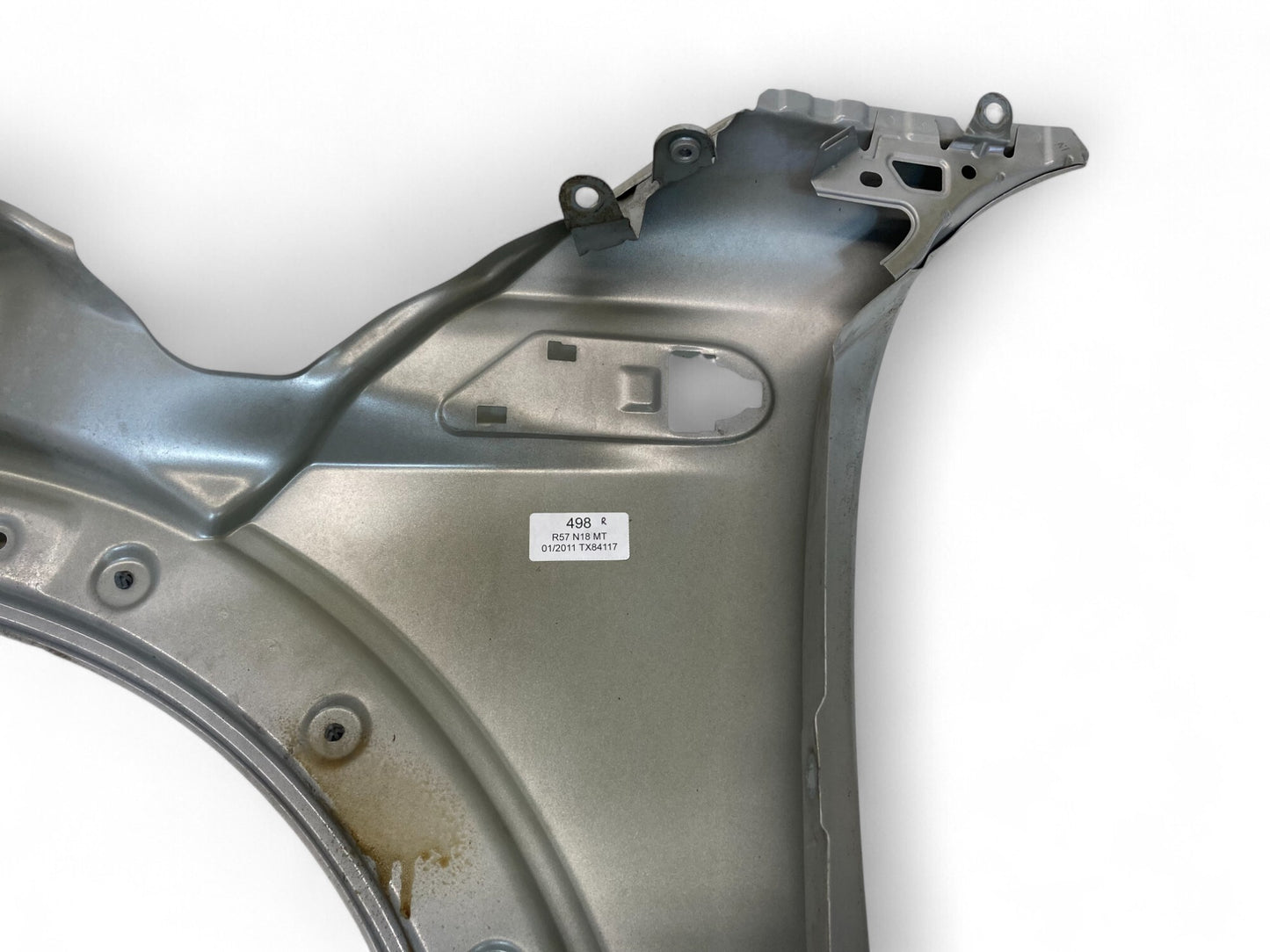Mini Cooper Right Front Fender White Silver 41352754726 2007-2015 R5x 498