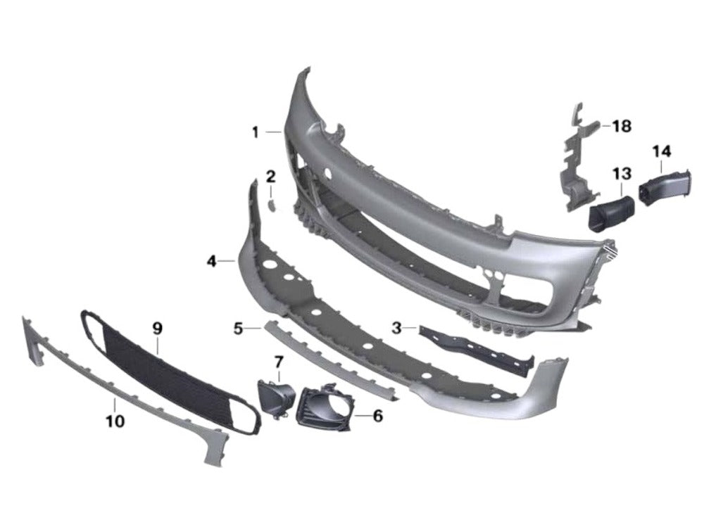 Mini Cooper S JCW Aero Front Bumper Set 2011-2015 LCI New OEM R55 R56 R57