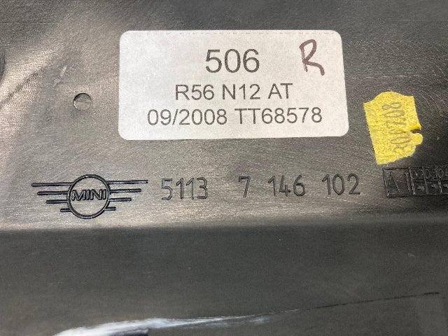 Mini Cooper Hatchback Right Rear C Column Cover Trim 51137146102 07-13 R56 506