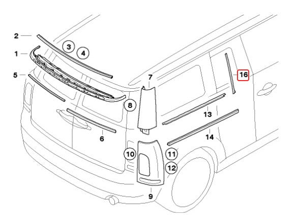 Mini Cooper Clubman B2 Pillar Right Door Trim Cover 51137167226 08-14 R55