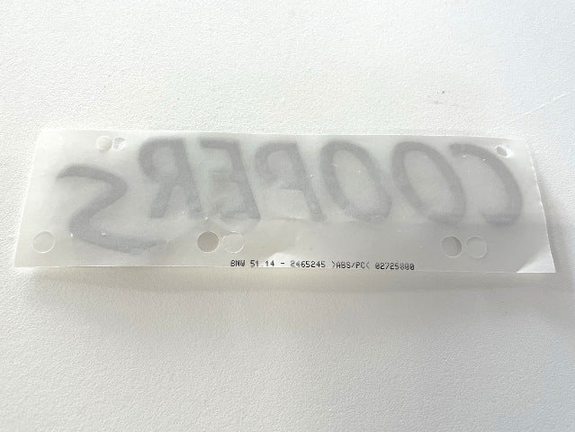 Mini Cooper S Rear Lettering Badge Black New OEM 51142465245 07-22 R5x F5x