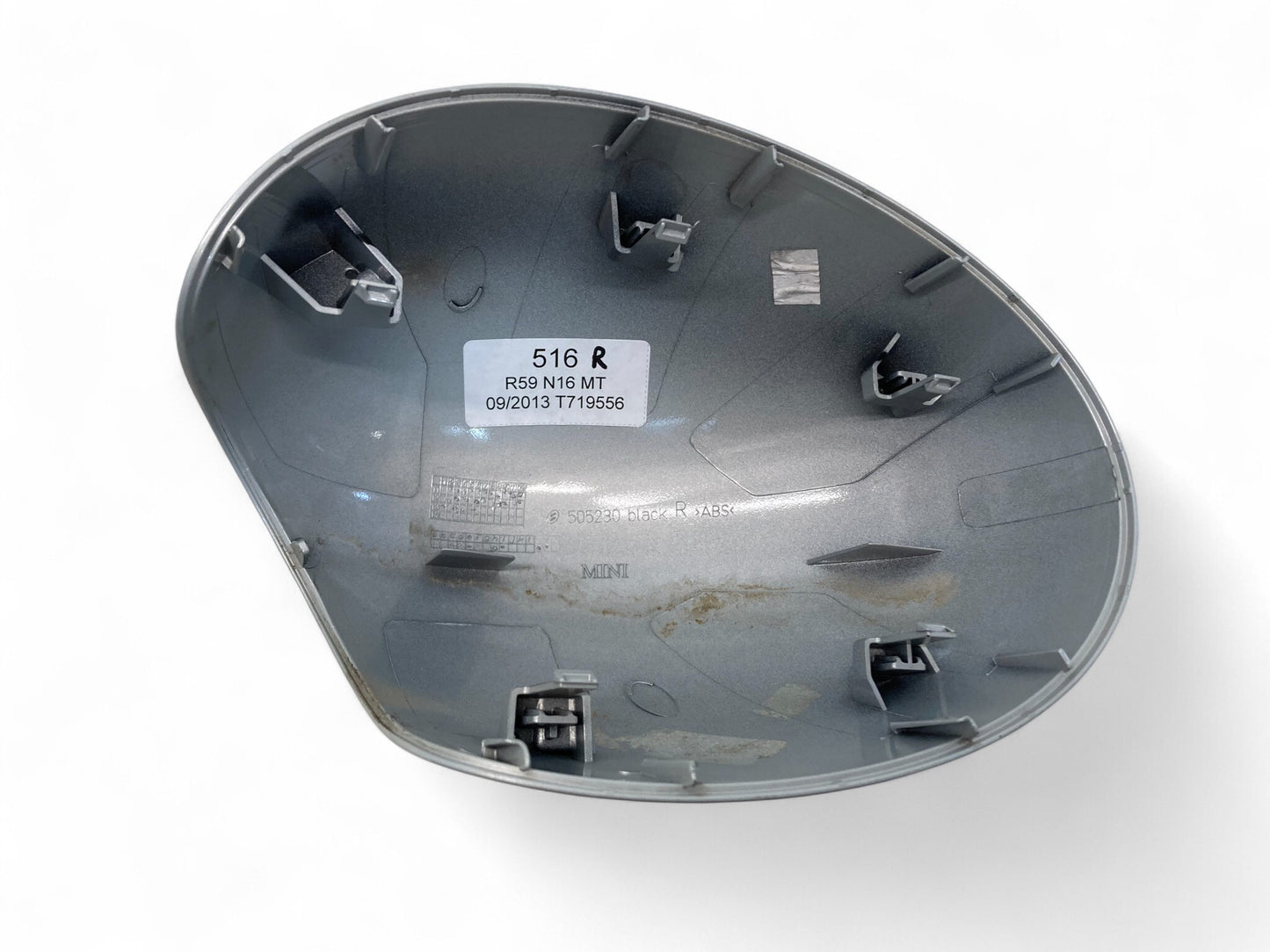 Mini Cooper Right Mirror Cap w/o Power Fold White Silver 51162754914 07-16 R5x R6x 516