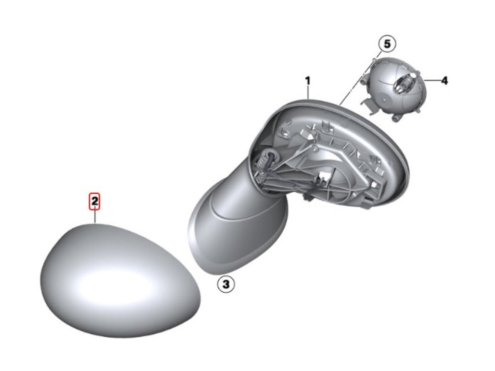 Mini Cooper Right Mirror Cover Cap w/o PF New OEM 51162754914 07-16 R5x R6x