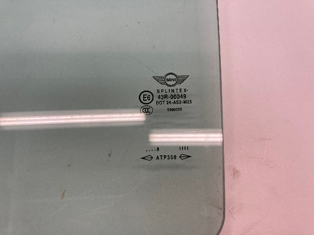 Mini Cooper Left Front Door Glass Green 51337130909 02-08 R50 R52 R53