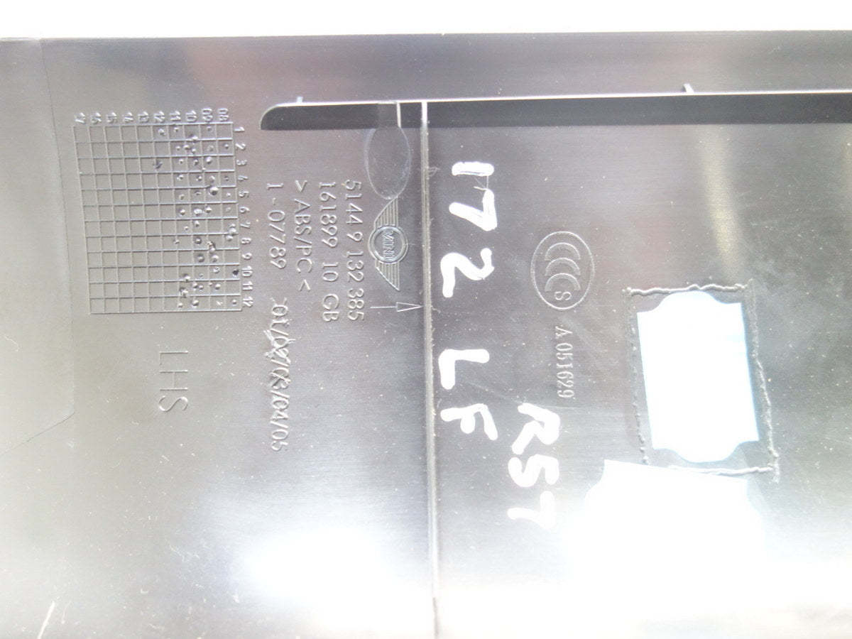 Mini Cooper Convertible Left Interior A Pillar Column cover 51439132385 09-15 R57