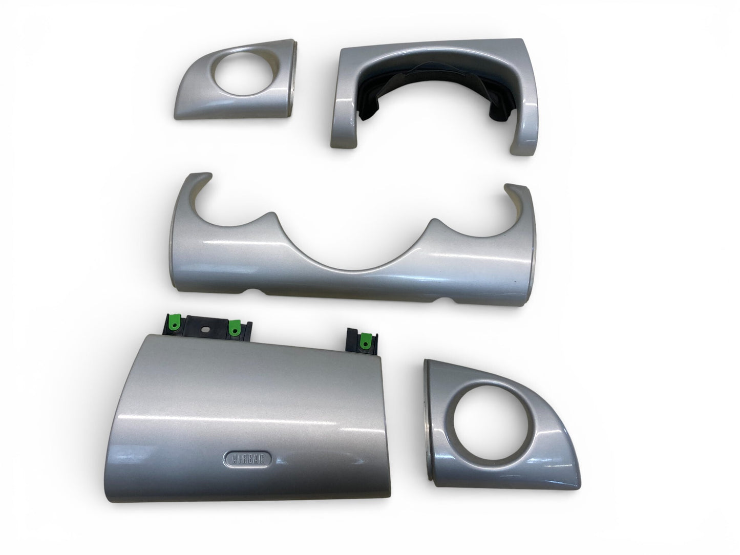 Mini Cooper Dash Trim Set 5 Piece White Silver 2002-2004 R50 R53 530