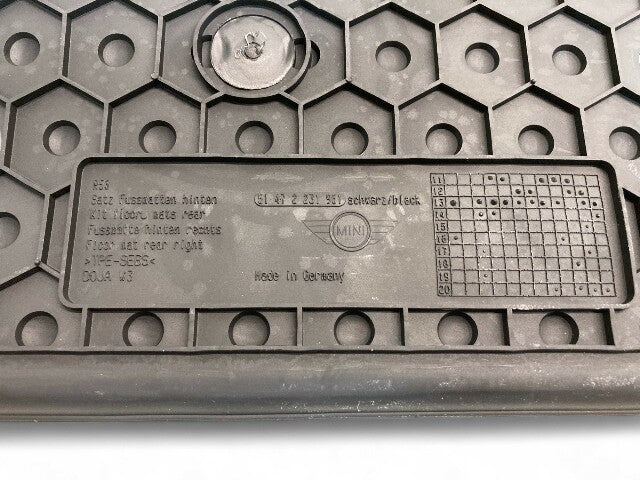 Mini Cooper Hatchback Rear Rubber Floormats NEW OEM 51472231961 2007-2013 R56