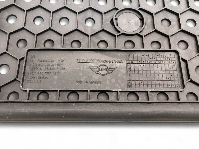Mini Cooper Hatchback Rear Rubber Floormats NEW OEM 51472231961 2007-2013 R56