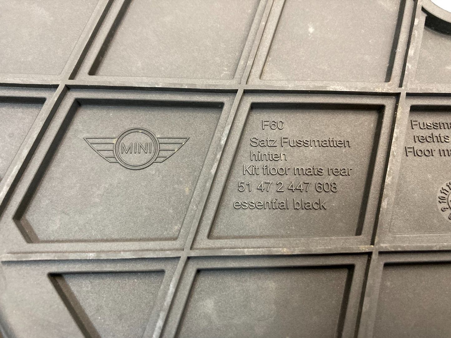 Mini Cooper Black Rubber Floor Mat Set 51472447606 2017-2024 F60 519