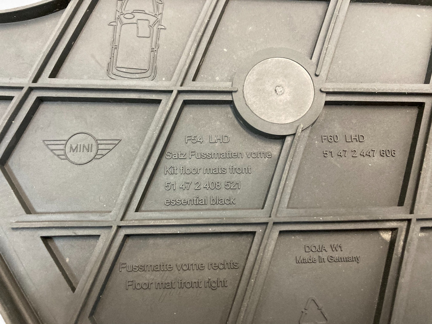 Mini Cooper Black Rubber Floor Mat Set 51472447606 2017-2024 F60 519