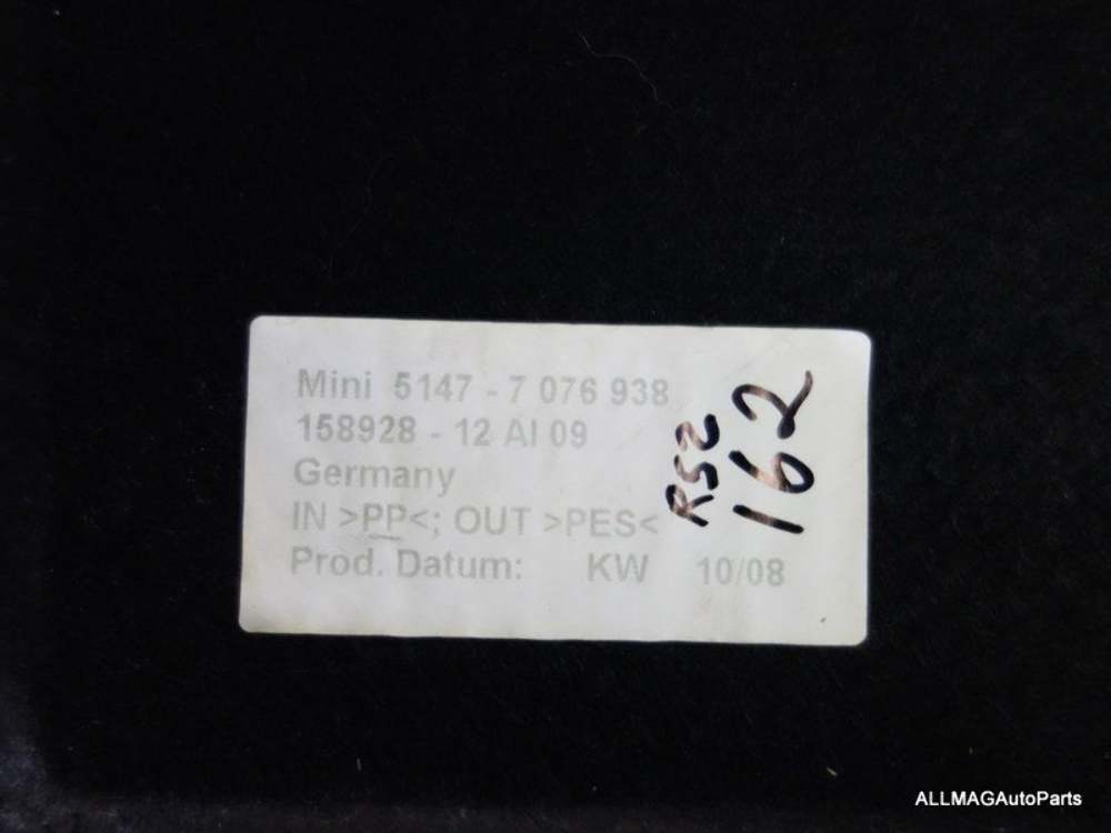 Mini Cooper Convertible Trunk Floor Trim Panel 51477076938 05-08 R52