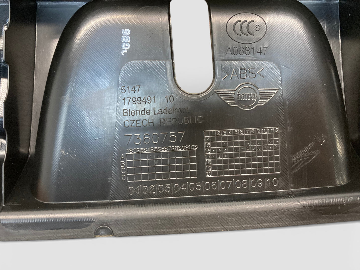 Mini Cooper Clubman Trunk Loading Sill Trim Panel Cover 51477360757 16-24 F54