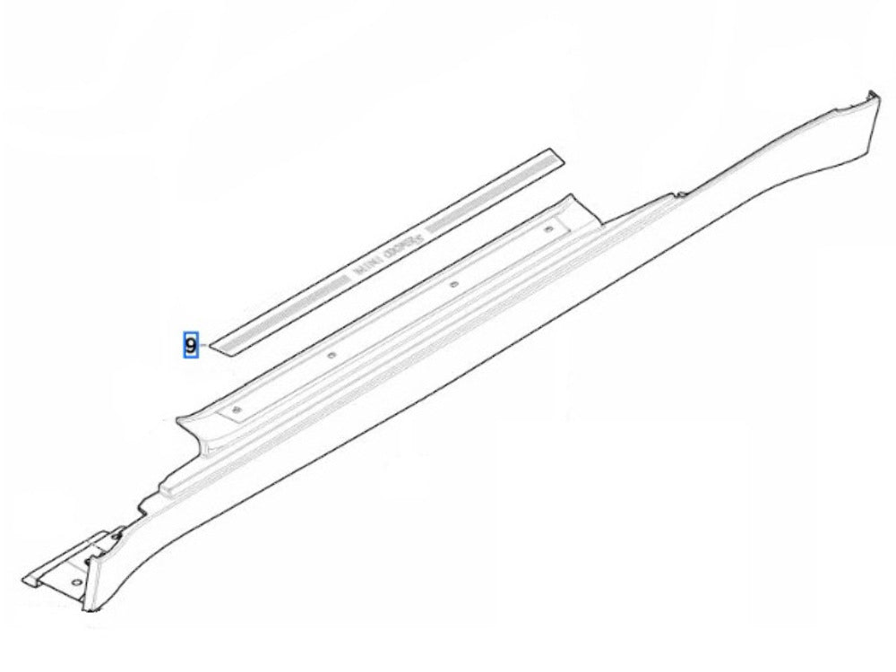 Mini Cooper S Side Skirt Door Sill Cover New 51717200469 02-08 R52 R53