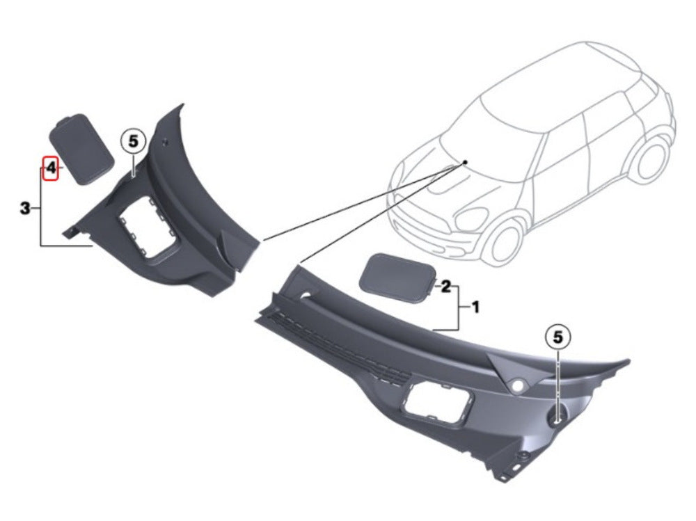 Mini Cooper Battery Cover Right Cowl NEW 51719802860 11-16 R60 R61