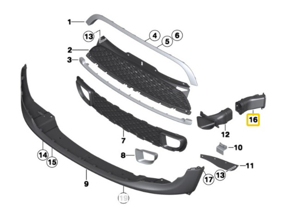 Mini Cooper S Left Brake Duct Aero 51747266547 2011-2015 R5x