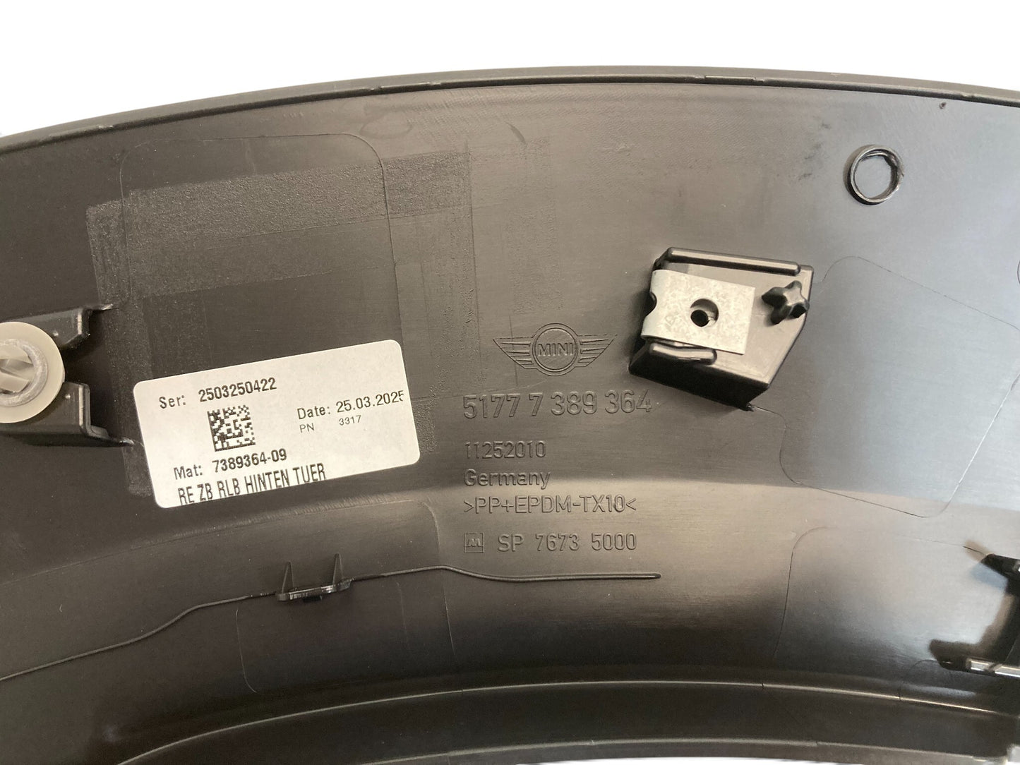 Mini Cooper Right Rear Fender Wheel Arch Trim NEW OEM 51777389364 17-24 F60