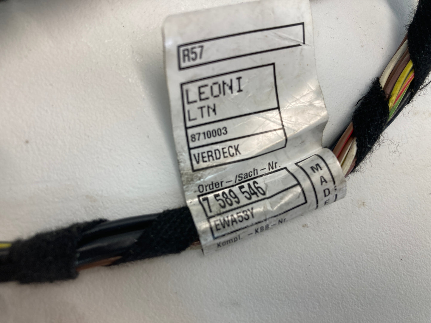 Mini Cooper Convertible Top Wire Harness and Sensors 54347589546 09-15 R57