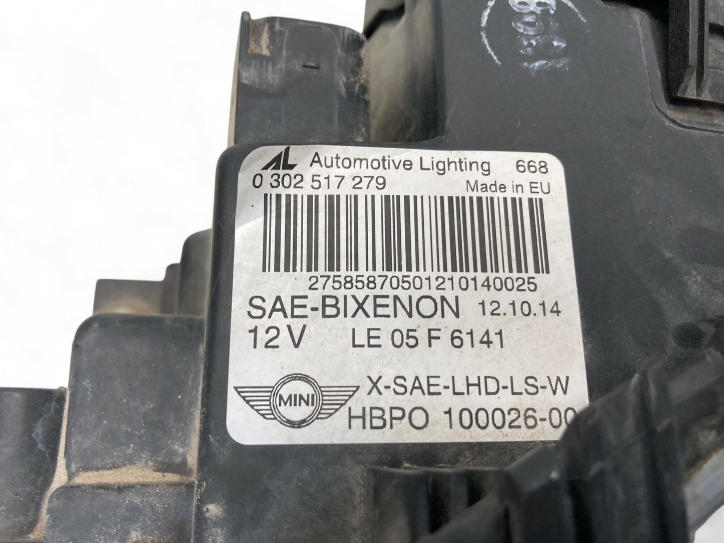 Mini Cooper Left Headlight Bi-Xenon Black 63127270027 2007-2015 R5x 489