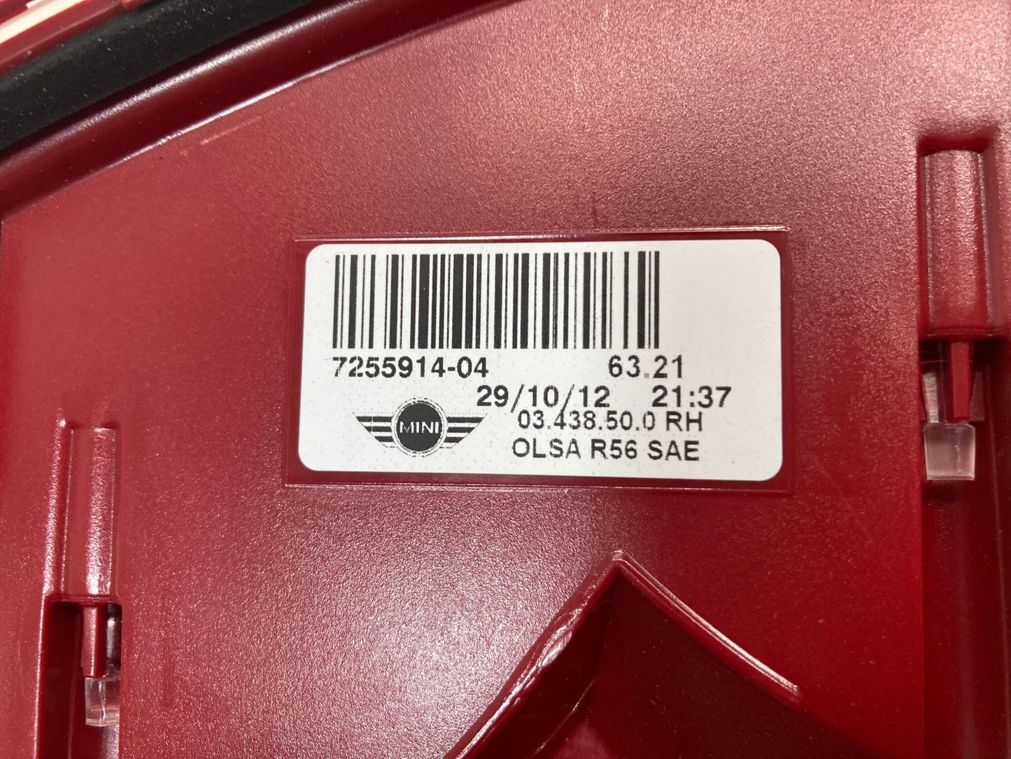 Mini Cooper Right Rear Taillight 63217255914 2011-2015 R56 R57 R58 R59 536