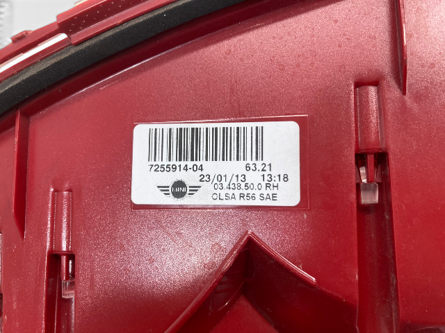 Mini Cooper Right Rear Taillight 63217255914 2011-2015 R56 R57 R58 R59 559
