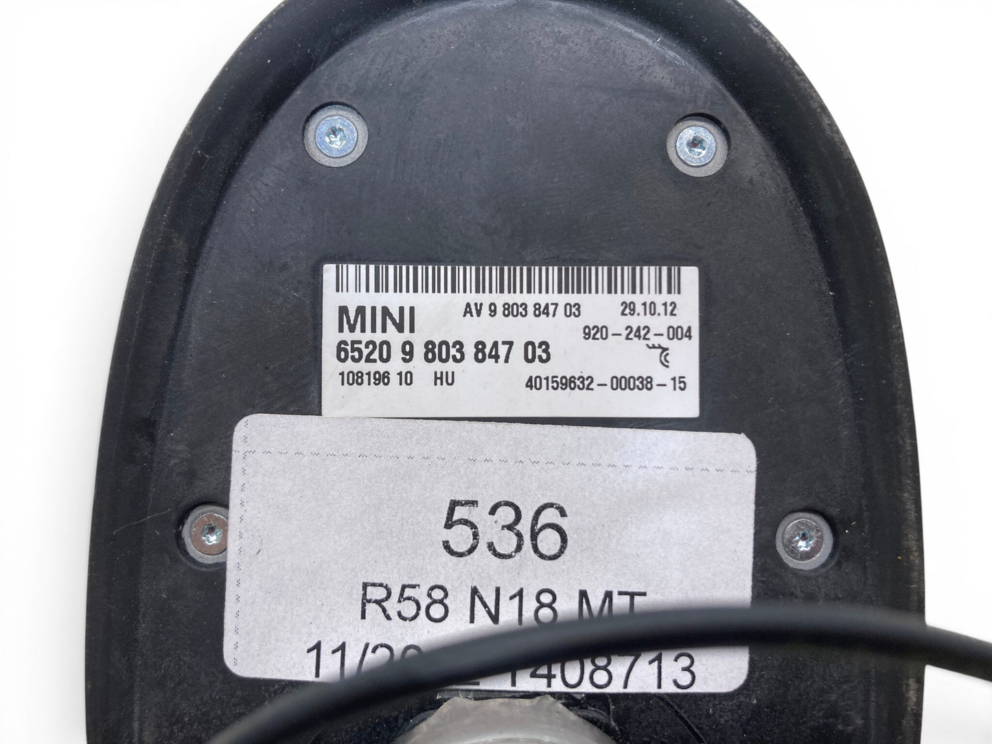 Mini Cooper Roof Antenna Base 65209803847 2011-2016 R58 R60 R61 536