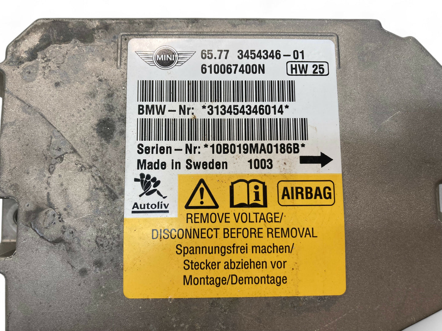 Mini Cooper Airbag Control Module 65779812297 2007-2015 R56 R55 R58 R6x